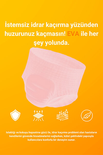EVA Emici Külot Pembe 10'lu Külot Medium 1000ml Emicilik