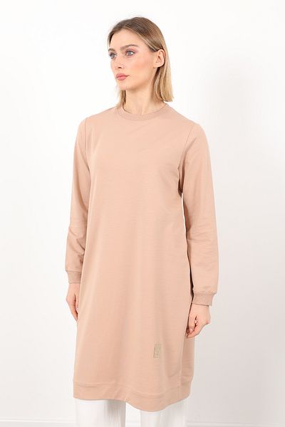 Linvey Crew Neck Two Thread Comfortable Fit Tunic Plus Size Hijab Clothing (K7191 Long)