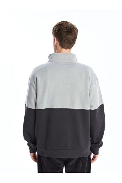 LC Waikiki Xside Stand Collar Long Sleeve Color-Blocking Men's Sweatshirt