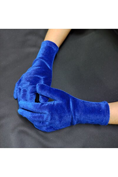 Qrsln Γάντια Saks Blue Velvet μέχρι τον αστράγαλο - Miela Girl
