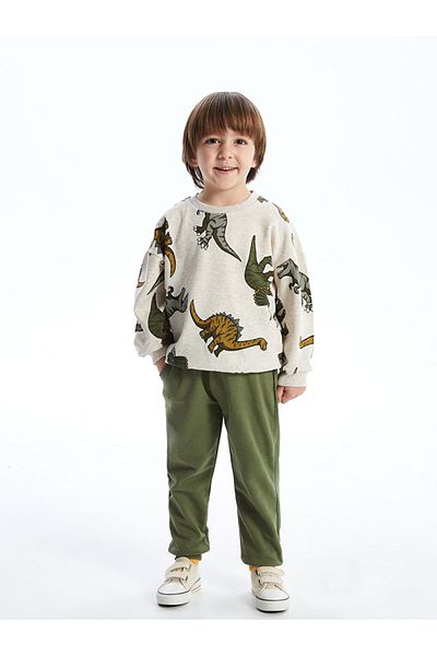 LC Waikiki Lcw Crew Neck Men's Sweatshirt and Sweatpants Bottom 2-Piece Fast Fashion