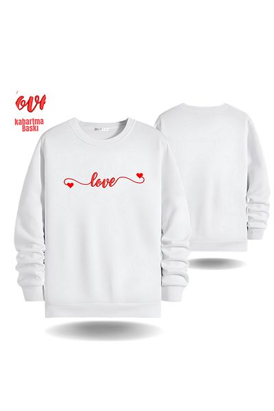 Gölge Store love heart Ανάγλυφο ανδρικό γυναικείο φούτερ με λαιμόκοψη για την ημέρα του Αγίου Βαλεντίνου 6006