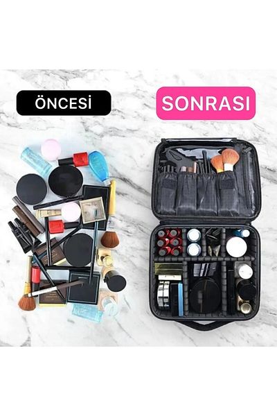 CEDAN Large Capacity Cosmetic Storage Bag For Travel - Makeup Bag Compartment Organizer