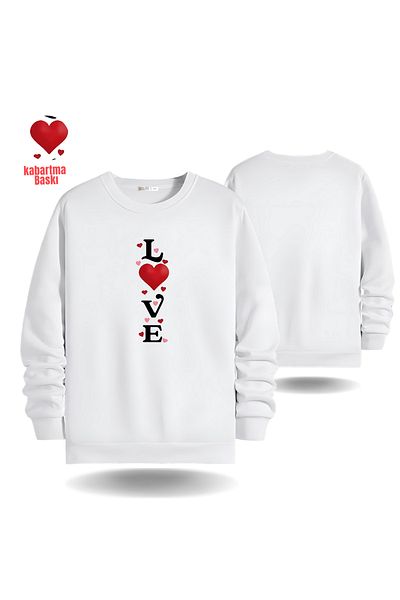 Gölge Store Love Heart ανάγλυφο ανδρικό γυναικείο φούτερ με λαιμόκοψη για την ημέρα του Αγίου Βαλεντίνου 6005