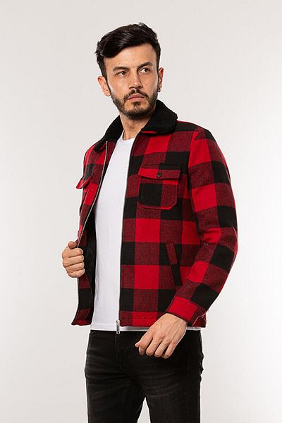 Cazador 1003-Fw Men's Plaid Coat