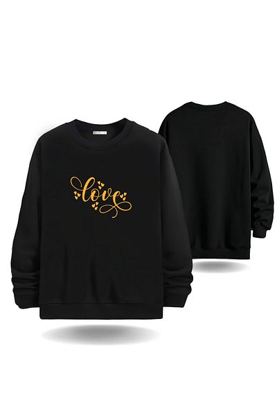 Gölge Store Love Valentine Crew Neck Ανδρικό γυναικείο φούτερ Slimfit 6014