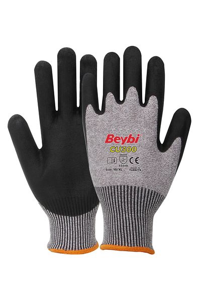 Beybi | 12 Paar Arbeitshandschuhe, Nitrile 1/2 Coated, Robust