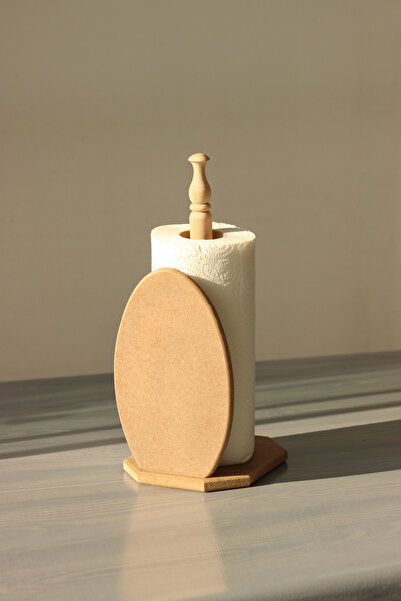 AN'GE Ahşap, Ham MDF, Boyanabilir Oval havlu peçetelik, havlu kağıtlık