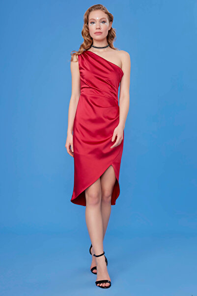 Vitrin One Shoulder Satin Dress
