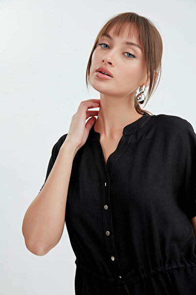 Vitrin Viscose Linen Blouse - Gathered Front Design