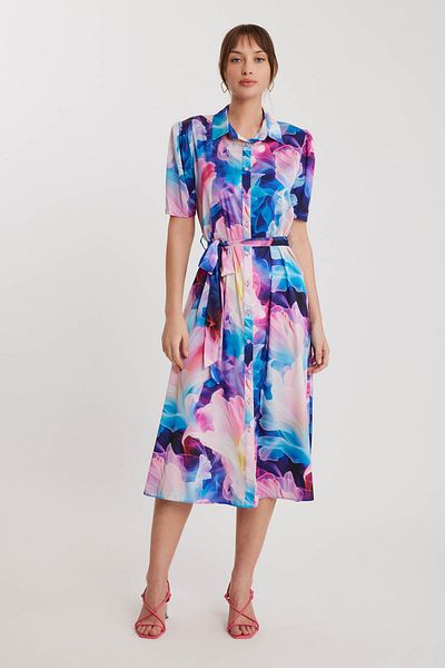 Vitrin Rochie cu curea cu nasturi cu model abstract