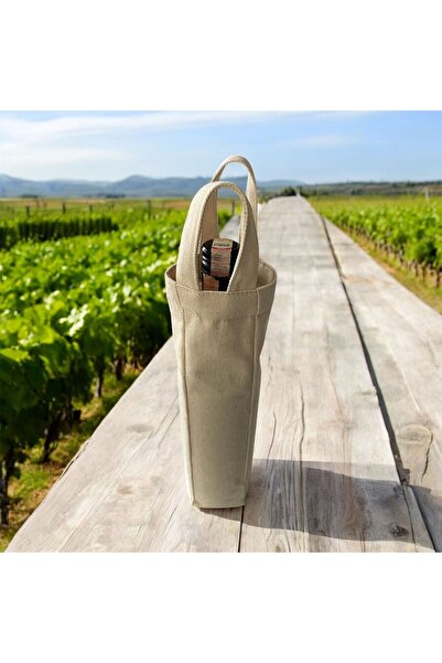LİFENES Geanta pentru sticla de vin din Tesatura de Rață, 8X8X8X8 33 Cm