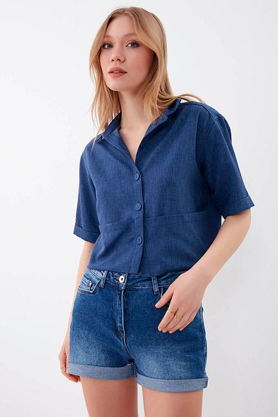 Vitrin Kurzärmliges Crop-Shirt mit Taschendetail
