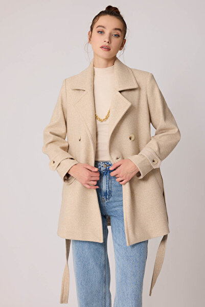Vitrin Κοντό κασμίρ παλτό με κουμπιά μπροστά