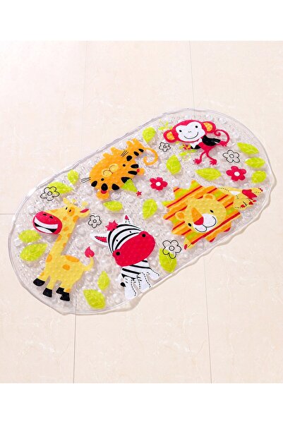 Babyhug Anti-Skid Multicolour Bath Mat for Kids - Safe Non-Slip Surface, Suction Cups