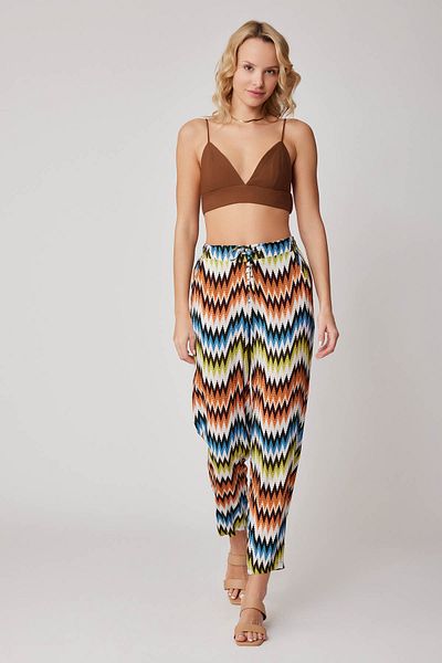 Vitrin Zigzag Patterned Tie Waist Trousers