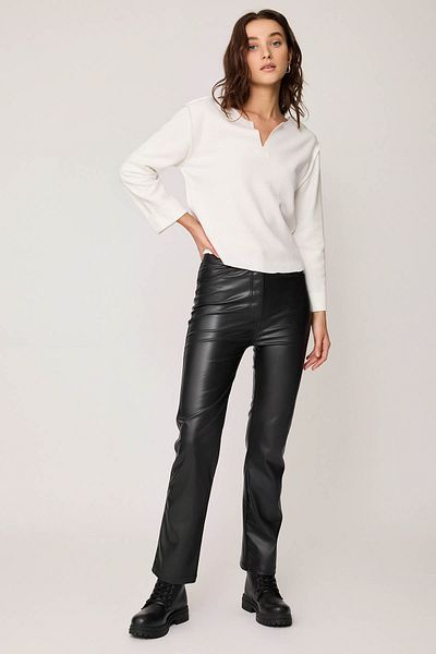 Vitrin High Waist Faux Leather Trousers