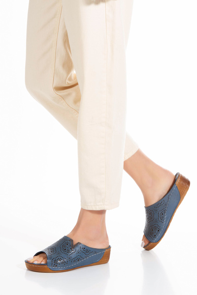 İLOLİCA Papuci de damă cu talpă ortopedică din piele naturală în interior și exterior