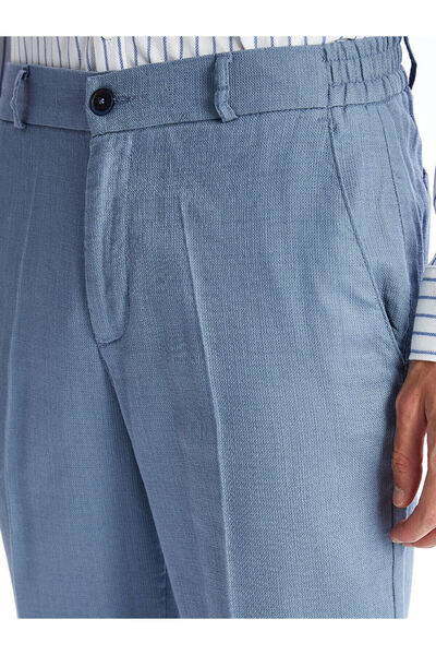 LC Waikiki Чоловічі штани Classic Mat Blue з ефектом льону - стандартний крій