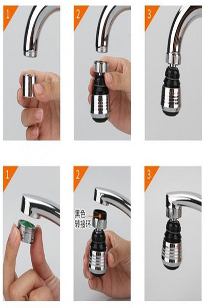 Tor Store 2 Modes Water Saving Pressure Faucet Head 360 Degree Angle Rotatable Faucet Head Attachment
