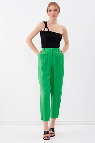 Vitrin High Waist Trousers with Button Detail