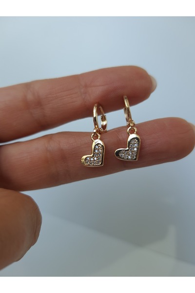 kurukafagift Heart Gold Cute Couple Earrings