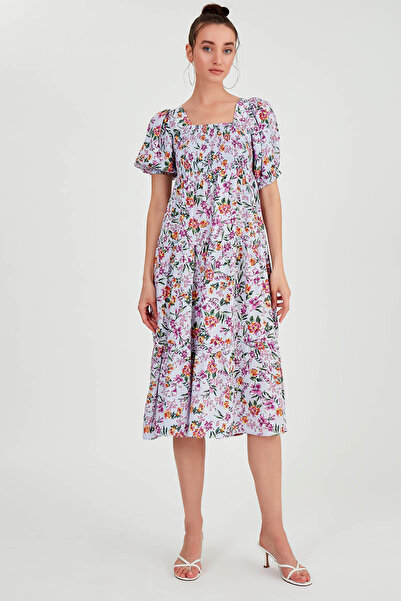 Vitrin Сукня з гіппелі та квітковим принтом на рукавах