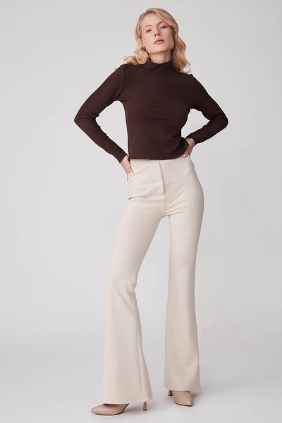 Vitrin High Waist Spaghetti Suede Fabric Trousers