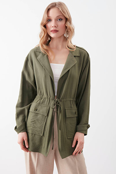 Vitrin Μπουφάν διπλής τσέπης με μαζεμένο γιακά στη μέση