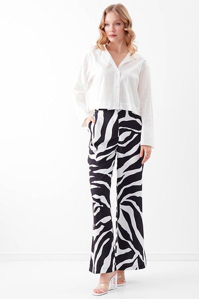 Vitrin Patterned Wide Leg Trousers