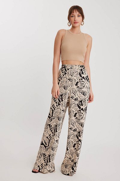 Vitrin Self Patterned Comfortable Trousers with Elastic Waist