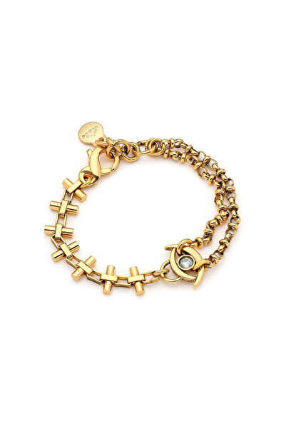 Mon Reve Dahlia Altın Kaplama Göz Charm Zincir Bilezik