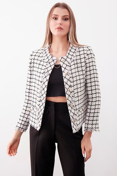 Vitrin Gemusterte Jacke mit Goldknöpfen
