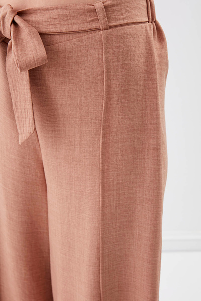 Vitrin Flowing Side Slits Tie Waist Trousers