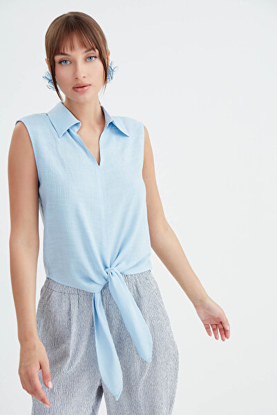 Vitrin Cămașă din in viscoză - Design cu cravată