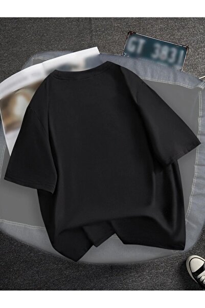 Boi Snoopy Lovely Cep Λεπτομερής Oversize Χαλαρή Κοπή Φαρδιά T-Shirt - Μαύρο Λευκό Κοντομάνικο Ριχτό Λαιμό