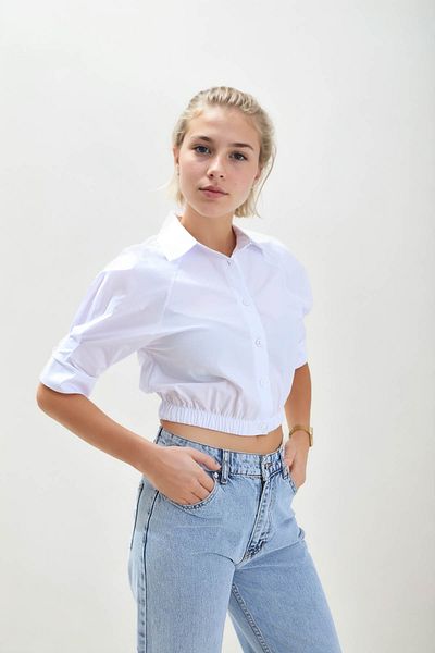 Vitrin Cămașă Crop - Design cu talie elastică