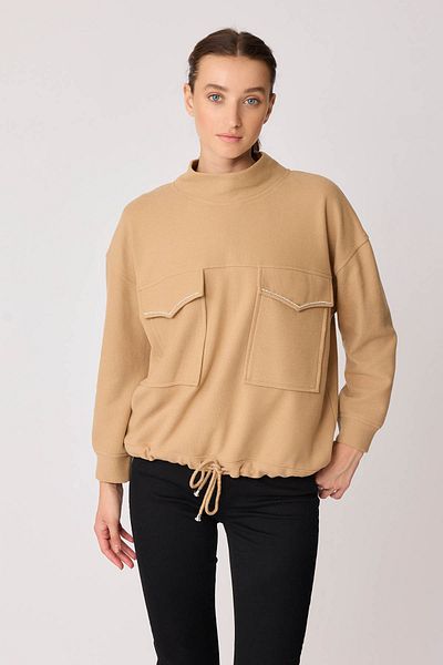 Vitrin Juwelenbesetzte Schnürbluse mit Pattentaschen an der Taille