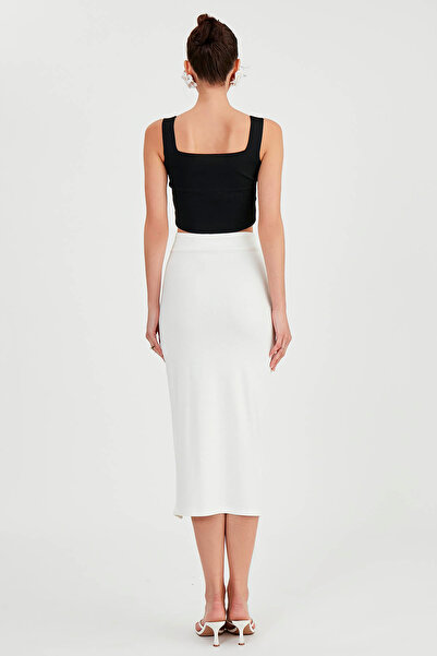 Vitrin Midi Skirt with Slits