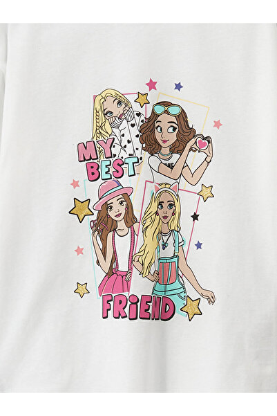 LC Waikiki LCW Kids Beyaz Bisiklet Yaka Kız Çocuk Pijama Takım