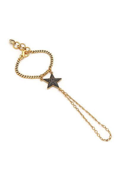 Mon Reve Ruby Altın Kaplama Yıldız Zirkon Charm Zincir Şahmeran