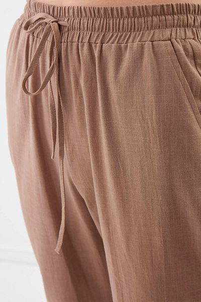 Vitrin Viscose Linen Comfortable Trousers with Elastic Waist