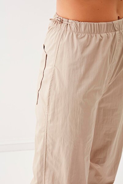 Vitrin Parachute Fabric Trousers with Elastic Detail