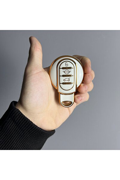 LUXE AKSESUAR Θήκη σιλικόνης Mini Cooper - 3 κουμπιά - Λευκό