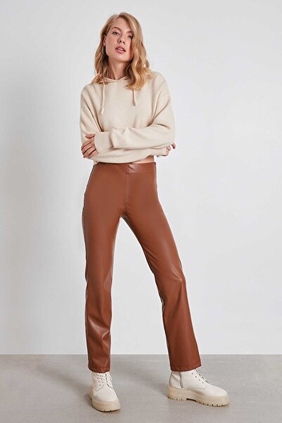 Vitrin Παντελόνι από συνθετικό δέρμα με ψηλόμεσο πόδι