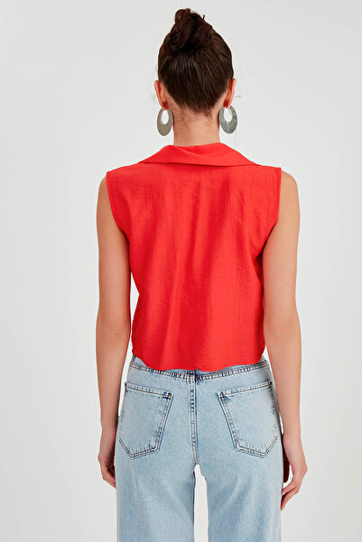 Vitrin Zero Sleeve Blouse - Front Tie