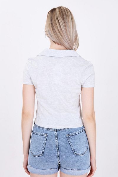 Vitrin T-shirt Polo Neck Cotton Crop