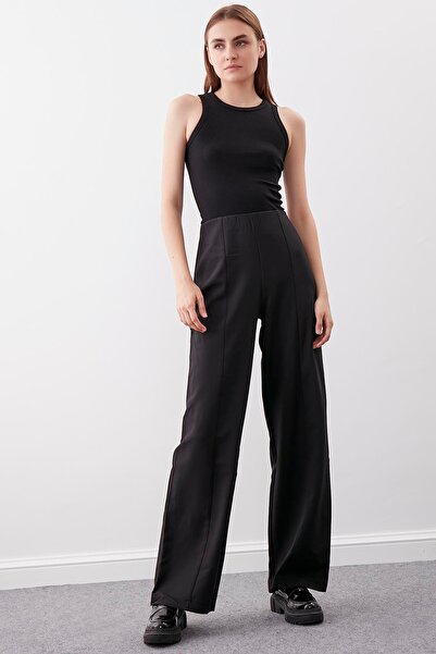 Vitrin Spodnie z wysokim stanem, zapinane na zamek i szczegółowe szwy