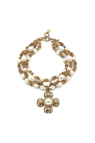 Mon Reve Noelle Inci Altın Kaplama Yonca Kolye