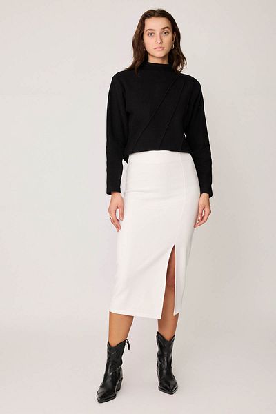 Vitrin Side Zippered Slit Knitwear Skirt